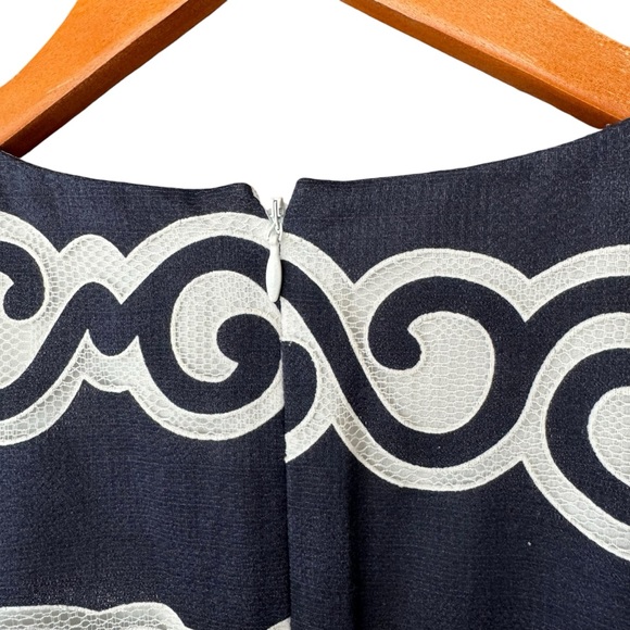 J Crew Ornate Lace Shift Dress Navy Blue White Womens Size 4 E9490 - Picture 12 of 12
